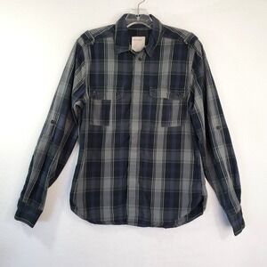 Life After Denim Plaid Button Up Mens Sz S Shirt Classic Collared Outdoor Casual